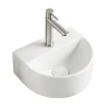 Arezzo Matt White Round Wall Hung Cloakroom Basin 1TH (303 X 255mm) -Croydex shop az7781mw detail03