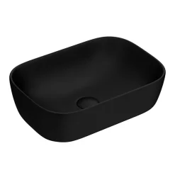 Arezzo 460 X 325mm Matt Black Coloured Curved Rectangular Counter Top Basin -Croydex shop az78105mb d1