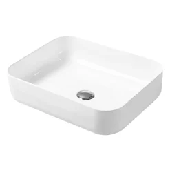 Arezzo Gloss White Curved Rectangular Counter Top Basin (500 X 390mm)