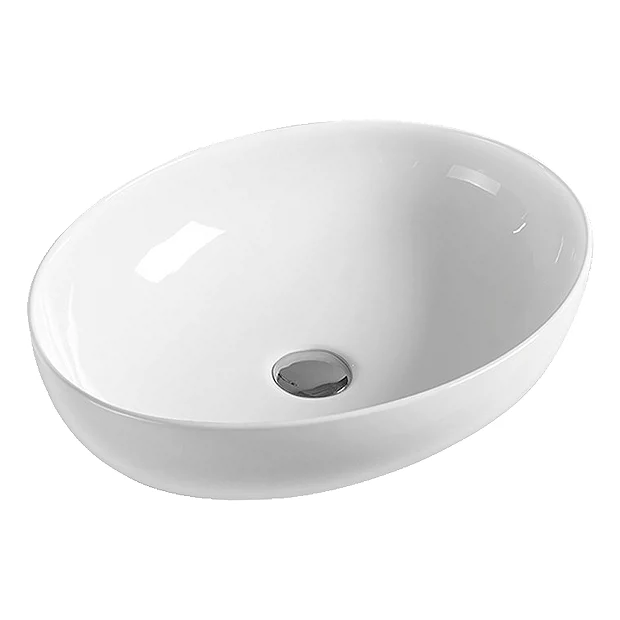 Arezzo Gloss White Curved Oval Counter Top Basin 0TH (520 X 395mm) 3 Arezzo Gloss White Curved Oval Counter Top Basin 0TH (520 X 395mm)
