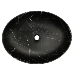 Arezzo 520 X 395mm Curved Oval Counter Top Basin - Matt Black Marble Effect -Croydex shop az78166nd3