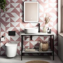 Arezzo 425 X 425mm Matt White Curved Square Counter Top Basin -Croydex shop az7816mw d4