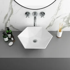 Arezzo 480 X 415mm Hexagon Shaped Modern Counter Top Basin -Croydex shop az78172 n lrg