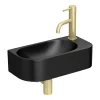 Arezzo 400 X 215mm Curved Wall Hung Cloakroom Basin - Matt Black -Croydex shop az7824b d3