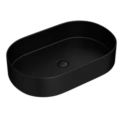 Arezzo Matt Black Oval Ceramic Counter Top Basin (600 X 380mm) -Croydex shop az7833mb detail1