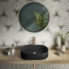 Arezzo Matt Black Oval Ceramic Counter Top Basin (600 X 380mm) 2 Arezzo Matt Black Oval Ceramic Counter Top Basin (600 X 380mm) -Croydex shop az7833mb detail2