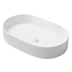 Arezzo Matt White Oval Ceramic Counter Top Basin (600 X 380mm) 7 Arezzo Matt White Oval Ceramic Counter Top Basin (600 X 380mm) -Croydex shop az7833mw d1
