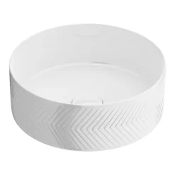 Arezzo Chevron Round Counter Top Basin - 360mm Diameter 7 Arezzo Chevron Round Counter Top Basin - 360mm Diameter -Croydex shop az78433detail1
