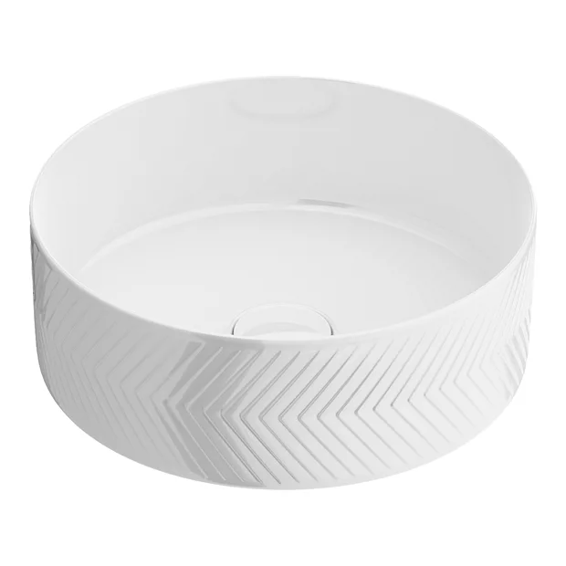 Arezzo Chevron Round Counter Top Basin - 360mm Diameter 5 Arezzo Chevron Round Counter Top Basin - 360mm Diameter - Image 3