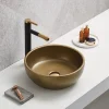 Arezzo Matt Gold Effect Round Countertop Basin - 410mm Diameter -Croydex shop az78714 l