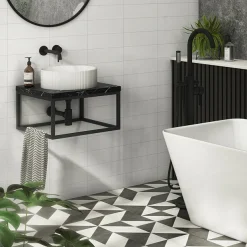 Arezzo Fluted Matt White Round Countertop Basin - 360mm Diameter