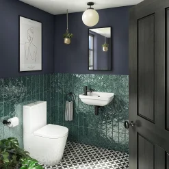 Arezzo Wall Hung Compact Cloakroom Basin 1TH - 505 X 270mm -Croydex shop az7955d1