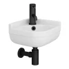 Arezzo Round Corner Cloakroom Basin 1TH - Gloss White -Croydex shop az796gw detail1
