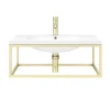 Arezzo 700 Wall Hung Basin With Brushed Brass Towel Rail Frame -Croydex shop az7bbfrm n d3a