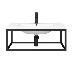 Arezzo 700 Wall Hung Basin With Matt Black Frame + Square Toilet 13 Arezzo 700 Wall Hung Basin With Matt Black Frame + Square Toilet -Croydex shop az7bkfrmsqtnd1