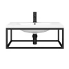 Arezzo 700 Wall Hung Basin With Matt Black Towel Rail Frame -Croydex shop az7blkfrm d6