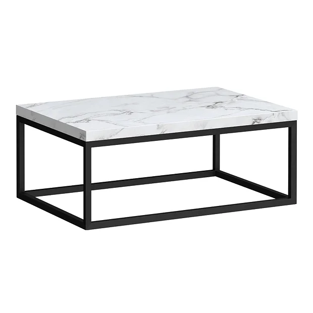 Arezzo 700 White Marble Effect Worktop With Matt Black Wall Mounted Frame 3 Arezzo 700 White Marble Effect Worktop With Matt Black Wall Mounted Frame