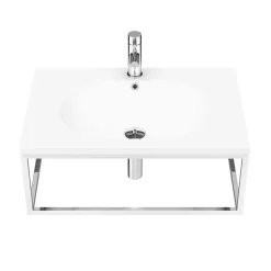 Arezzo 700 Wall Hung Basin With Chrome Towel Rail Frame -Croydex shop az7chrfrmd4