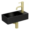 Arezzo 410 X 210mm Square Wall Hung Cloakroom Basin - Matt Black -Croydex shop az948db d3n