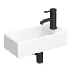 Arezzo 410 X 210mm Square Wall Hung Cloakroom Basin - Matt White -Croydex shop az948dw d3