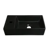 Arezzo Matt Black Compact Rectangular Counter Top Ceramic Basin (410 X 220mm) -Croydex shop az948mb l
