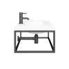 Arezzo 900 Wall Hung Basin With Matt Black Towel Rail Frame -Croydex shop az9blkfrmd4