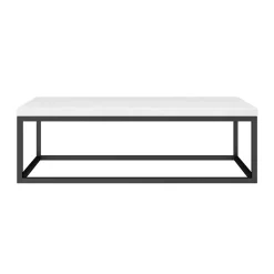 Arezzo 910 Gloss White Stone Resin Worktop With Matt Black Wall Mounted Frame