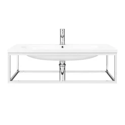 Arezzo 900 Wall Hung Basin With Chrome Towel Rail Frame -Croydex shop az9chrfrmd1