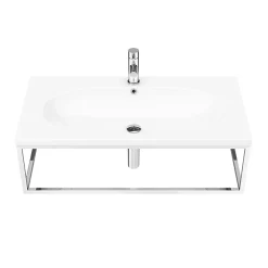 Arezzo 900 Wall Hung Basin With Chrome Towel Rail Frame -Croydex shop az9chrfrmd2