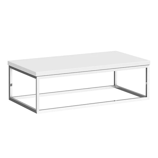 Arezzo 910 Gloss White Stone Resin Worktop With Chrome Wall Mounted Frame 4 Arezzo 910 Gloss White Stone Resin Worktop With Chrome Wall Mounted Frame - Image 2