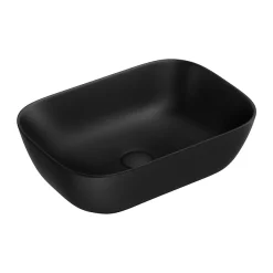 Arezzo 465 X 325mm Matt Black Curved Rectangular Counter Top Basin -Croydex shop azb465 n d1