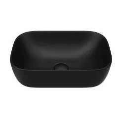 Arezzo 465 X 325mm Matt Black Curved Rectangular Counter Top Basin -Croydex shop azb465d4