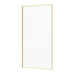 Arezzo Straight Square Shower Bath W. Brushed Brass Framed Fixed Screen -Croydex shop azbbfbathd1