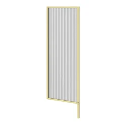 Arezzo Fluted Glass Brushed Brass Framed Urinal Partition