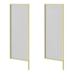2 X Arezzo Fluted Glass Brushed Brass Framed Urinal Partitions
