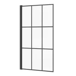 Arezzo Matt Black Grid Bath Screen With Square Single Ended Bath 9 Arezzo Matt Black Grid Bath Screen With Square Single Ended Bath -Croydex shop azbgsb d2