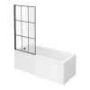 Arezzo Matt Black Grid Bath Screen With Square Single Ended Bath -Croydex shop azbgsb n d5