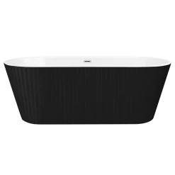 Arezzo Fluted 1700 X 800mm Double Ended Freestanding Bath Matt Black -Croydex shop azbt25bwf d1