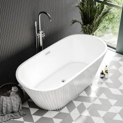 Arezzo Fluted 1700 X 800mm Double Ended Freestanding Bath 11 Arezzo Fluted 1700 X 800mm Double Ended Freestanding Bath -Croydex shop azbt25wf d1a