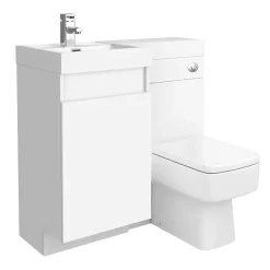 Arezzo 900mm Gloss White Combination Bathroom Suite Unit (inc. Cistern + Square Toilet) -Croydex shop azcbs9 d6