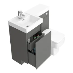 Arezzo 900mm Gloss Grey Combination Bathroom Suite Unit (inc. Cistern + Square Toilet) -Croydex shop azcbs9gry d1