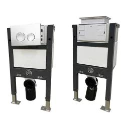 Arezzo Compact Top/Front Flush Toilet Frame With Chrome Flush - Round Buttons -Croydex shop azcfrch d2