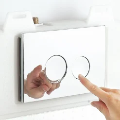 Arezzo Compact Top/Front Flush Toilet Frame With Chrome Flush - Round Buttons