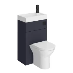 Arezzo Matt Blue 2-In-1 Wash Basin & Toilet (500mm Wide X 300mm) Incl. Black Flush -Croydex shop azcombwcmb d6
