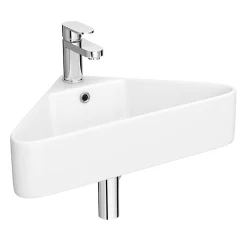 Arezzo Corner Cloakroom Basin 1TH - Gloss White