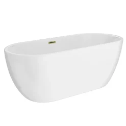 Arezzo Freestanding Modern Bath With Brushed Brass Waste -Croydex shop azfrebb detail2