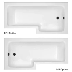 Arezzo L-Shaped Shower Bath Suite - 1700mm With Blue Vanity Unit + Square Toilet -Croydex shop azlbsbb d1