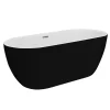 Arezzo Matt Black Freestanding Modern Bath With Chrome Waste 1650 X 750 X 570mm -Croydex shop azmb16bthc d2