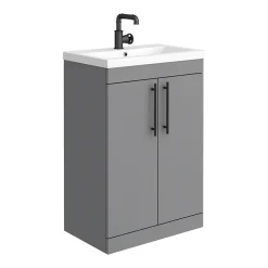 Arezzo Matt Black 900mm Quadrant Shower Suite With Matt Grey Vanity Unit + Modern Round Toilet 12 Arezzo Matt Black 900mm Quadrant Shower Suite With Matt Grey Vanity Unit + Modern Round Toilet -Croydex shop azmb9es d6