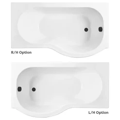 Arezzo P-Shaped Shower Bath (1700mm With Screen + Front Panel)